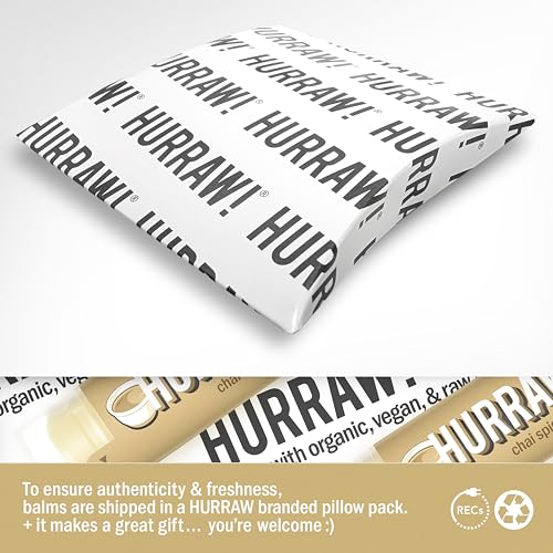 Hurraw! Chai Spice Lip Balm, 2 Pack: Organic, Certified Vegan, Cruelty and Gluten Free. Non-GMO, 100% Natural Ingredients. Bee, Shea, Soy and Palm Free. Made in USA