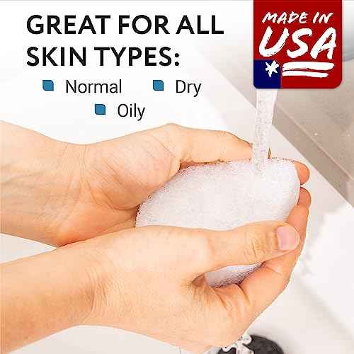 IMPRESA Facial Exfoliating Pads - Deep Cleansing Facial Sponges - Daily Exfoliation Face Scrubbers - Extra Thick Face Sponge - White, Pack of 10