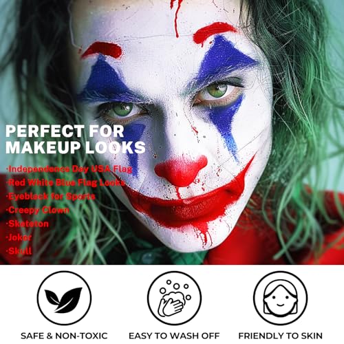 BOBISUKA Red White Blue Face Paint Sticks - Sports & Costume