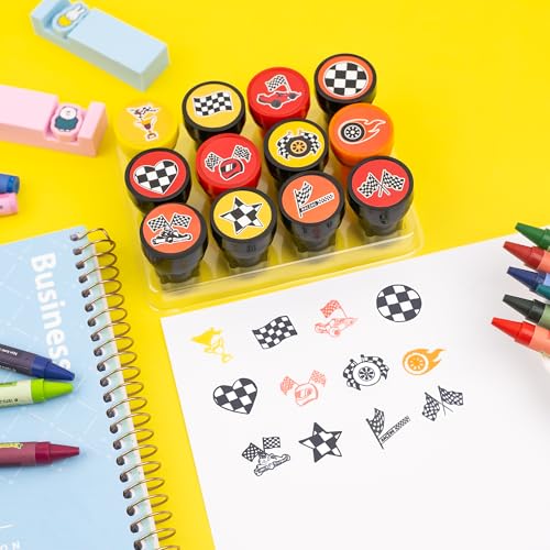 36-Piece Race Car Party Favors Set - 12 Stamps & 24 Tattoos
