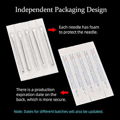 ATOMUS 10pcs 16G Disposable Body Piercing Needles - Stainless Steel, Multiple Piercing Types