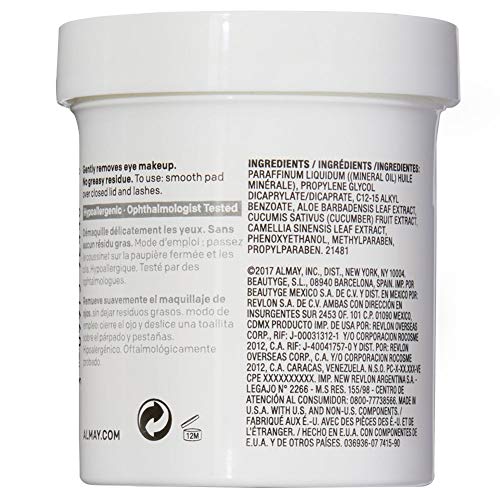 Almay Waterproof Eye Makeup Remover Pads, 80 Count