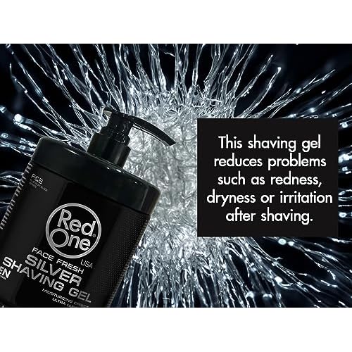 Redone Silver Shaving Gel 1000ml | Professional Barber-Grade Shave Gel for Men | Transparent Formula with Cooling Effect | Smooth Glide, Moisturizing & Anti-Irritation Shaving Gel for Close Shaves