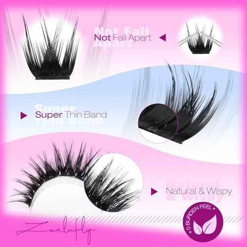 Wispy Lash Clusters Natural Lash Extensions D Curly Eyelash Clusters DIY Eyelash Extensions 10-18MM Cluster Eyelash Extensions 180Pcs Individual Cluster Lashes by ZANLUFLY
