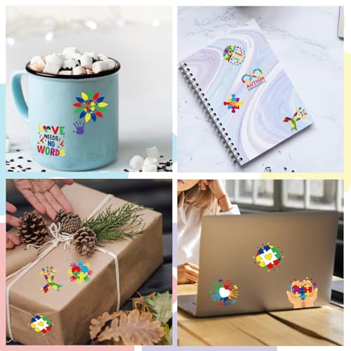 Autism Awareness Temporary Tattoos - 8 Sheets 200+ Designs