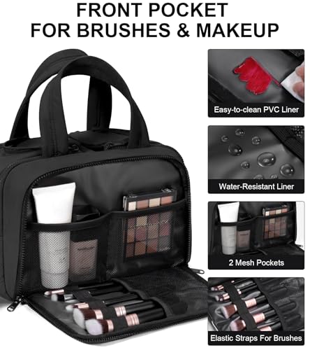 Large Waterproof Toiletry Bag for Women – Quilted Makeup Organizer