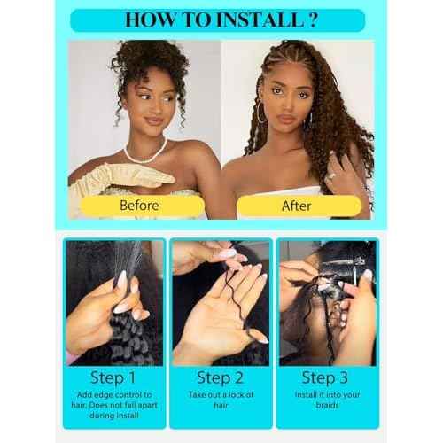 12A Human Braiding Hair for Boho Braids 5 Bundles 16 Inch 160g Deep Wave Braiding Hair for Bohemian Knotless Braids 100% Unprocessed Brazilian Virgin Bulk Hair Extensions No Weft Natural Color