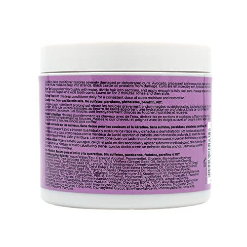 Ouidad Coil Infusion Triple Treat Deep Conditioner 11oz | Moisture Mask for 3C 4A 4B 4C Curly Coily Hair | Ceramide Repair with Black Castor, Avocado, Grapeseed Oils | Strength Care