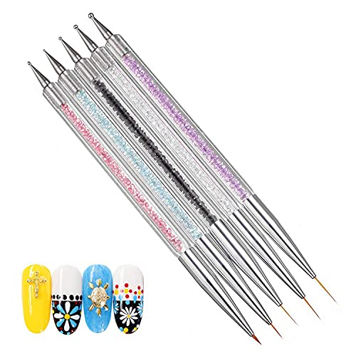 WOKOTO 10 Pcs Nail Ombre Brushes For Acrylic Nails Nail Art Brushes Kit With 4 Nail Sponges Tips Gradient Nail Brushes Ombre 5 Size 2 Way Nail Liner Brushes And Nail Dotting Tools Kit