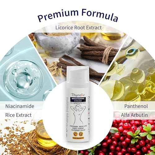 Skin Lightening Cream, Underarm, Knees, Elbows, Inner Thigh, Bikini Areas, Skin Bleaching Cream with premium ingredients (50ml, 1.69 fl oz)