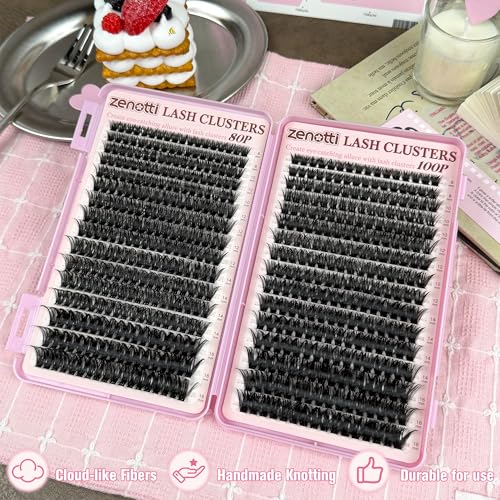 Lash Clusters Kit 544PCS Fluffy 80D 100D Eyelashes 8-16mm D-Curl