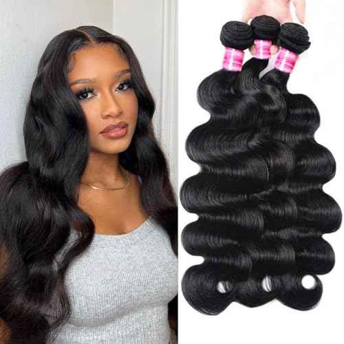 Beautymoon Body Wave Bundles 18 20 22 Inch 100% Unprocessed Brazilian Raw 3 Bundles Human Hair 16A Grade Body Wave Human Hair Bundles Remy Virgin Hair Extensions for Women