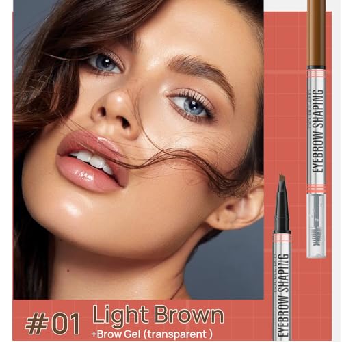 4-Fork Microblading Eyebrow Pen with Clear Brow Gel