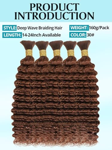 160g Boho Braiding Hair 5 Bundles Brown 18 Inch Curly