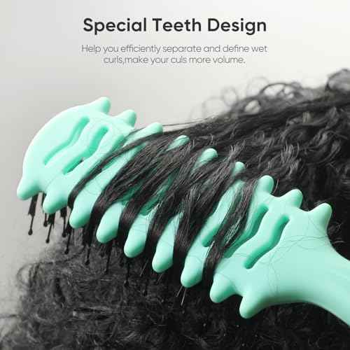 AM8:00 Curl Defining Brush for Shaping & Separating Curly Hair and Adding Volume,Vented Hairbrush for Blow Drying,for Women and Men