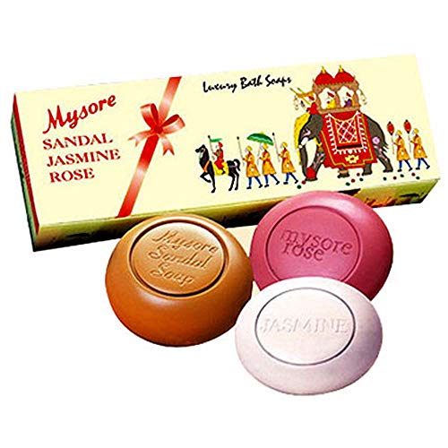 Mysore Sandal, Jasmine and Rose Bath Soaps 5.3oz Each