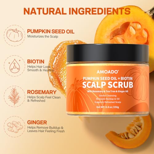 AMOADO Pumpkin Seed Oil Scalp Scrub with Biotin