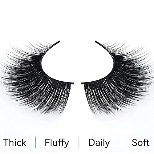 AFBeauty Fluffy Natural False Eyelashes - 6 Pairs, 18mm Soft Mink Lashes