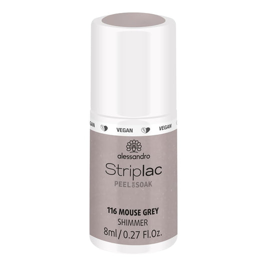 alessandro Striplac Peel or Soak Nail Polish -116 Mouse Grey for Women - 0.27 oz