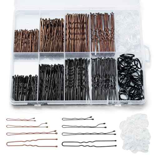 400PCS Brown and Black Bobby Pins Kit with Hair Bands, 1.38inch 2inch 2.36inch Bobby Pins and 2.36inch U Shape Hair Pins for Women