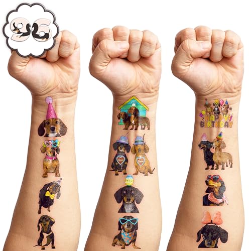 108 PCS Dachshund Temporary Tattoos Party Decorations
