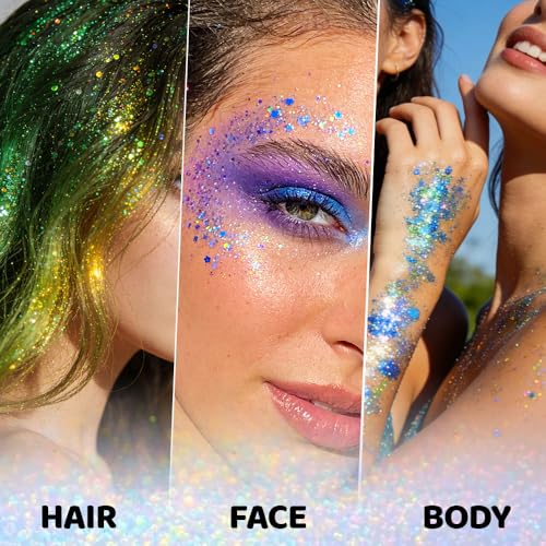 CHASPA Rave Festival Body Glitter Gel 4-Pack - Color Changing Shimmer