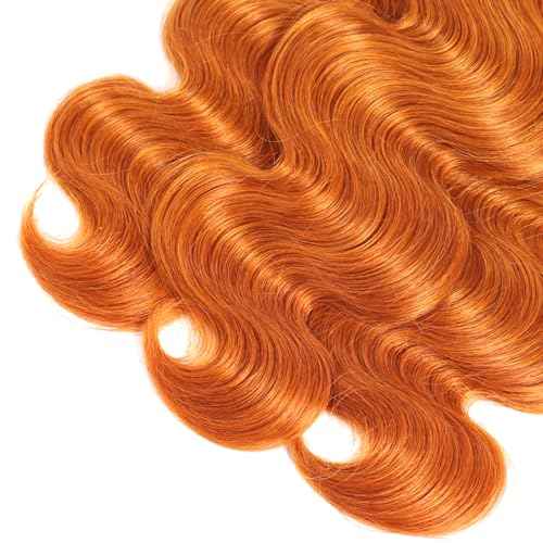 350 Body Wave Bundles Human Hair Ginger Bundle 18 20 22 inch Color 350 Ginger Orange Body Wave Bundles 300g