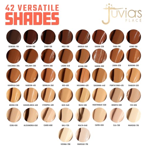 Juvia's Place I Am Magic Velvety Matte Liquid Foundation 130 - Mali - Deepest Dark w/Warm Undertone, Makeup Foundation Full Coverage, Lightweight, Long Wear, Velvety Matte Finish