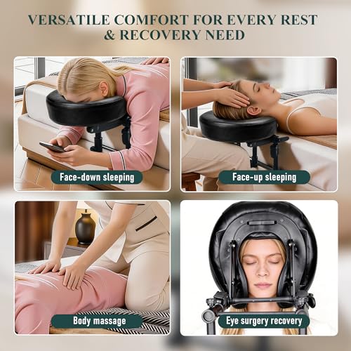 Adjustable Massage Headrest Pillow for Bed | Memory Foam Face Cradle