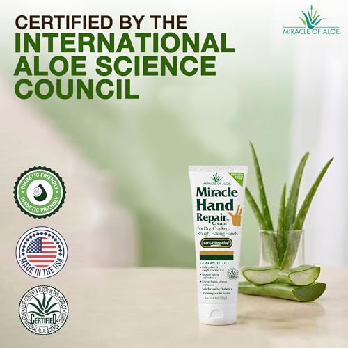 Miracle of Aloe Hand Repair Cream for Dry Cracked Hands - 1 oz, 3-Pack