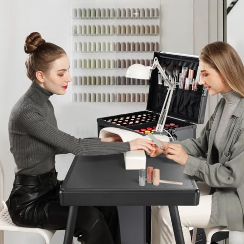 Joligrace Rolling Manicure Table with 5 Drawers - Foldable Nail Desk