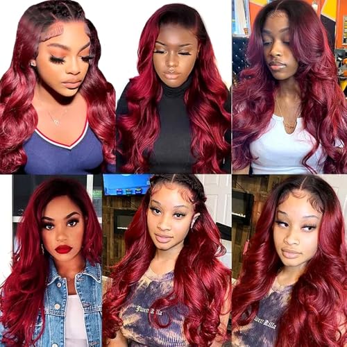Virgin Hair Bundles 1B/99J Ombre Burgundy Body Wave 8-12 Inch