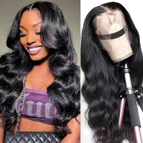 Human Hair Wig Body Wave Lace Front Wigs 180% Density 13x4 Pre Plucked Natural Hairline with Baby Hair HD Frontal Lace Wig For Women 16 inch