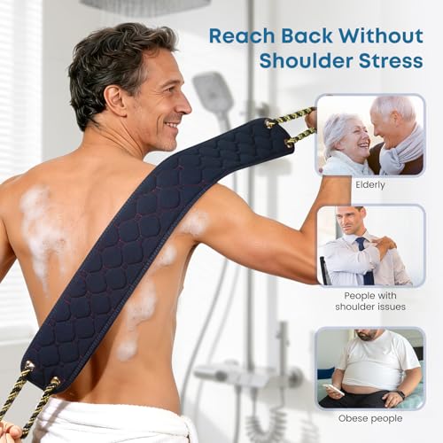 Eaxun 38.5" Exfoliating Back Scrubber with Dual Handles