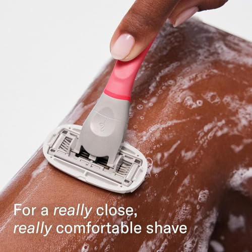 Flamingo Pink Shaving Razor Kit for Women with 4 Refills and Holder - 5-Blade Cartridge