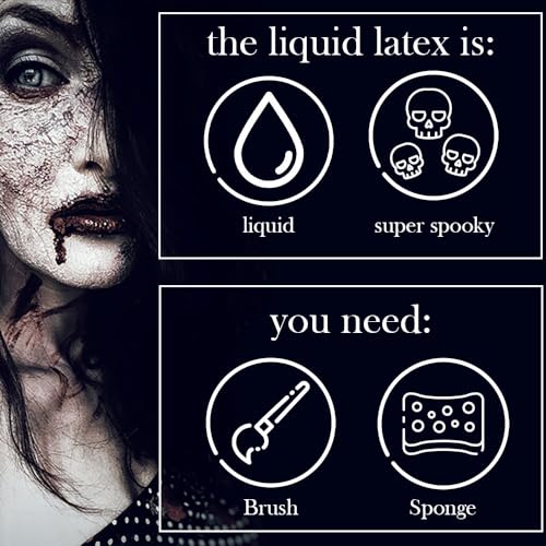 KingofHalloween.de Liquid Latex 3.4 fl oz /100ml ? Premium SFX Makeup for Halloween, Zombie Scars & Wounds ? Versatile Casting Latex for Cosplay, Film, Theater & Prop Making