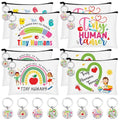 Kacctyen 16 Pcs Tiny Humans Teacher Appreciation Gifts Include Makeup Cosmetic Bag Keychain It's a Good Day to Teach Tiny Human Survival Kit for Babysitter Daycare Preschool Kindergarten Teacher