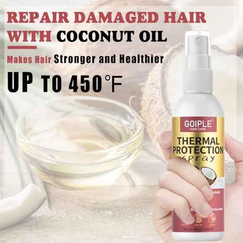 WOZUTUNT Heat Protectant Spray for Hair - Coconut- Thermal Protector Spray - Paraben & Dye Free Travel Size - 3.4fl oz