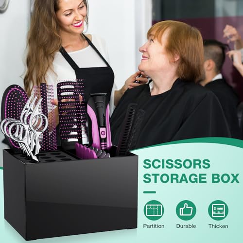 Hair Salon Scissor Holder Box with 6 Compartments