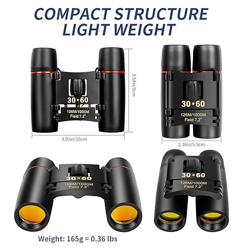 Compact HD Mini Binoculars for Adults & Kids - 12x Magnification