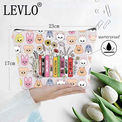 LEVLO Cartoon SKZ Cosmetic Makeup Bag SKZ Animal Fans Gift Cartoon Member Zipper Pouch Bag (SK Z Life Bag)