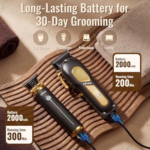 Ufree Cordless Hair Clippers & Trimmer Set for Men