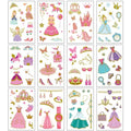 Temporary Tattoos, Waterproof Fake Tattoos Body Art for Kids and Adults, Party Favors and Events, 12-Sheet Pink Princess Dresses Designs