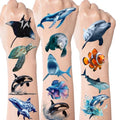 254 Ocean Animal Temporary Tattoo Stickers - Sharks, Whales, Turtles