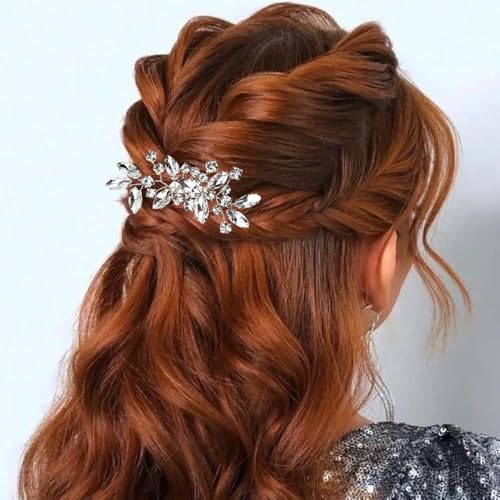 Silver Rhinestone Hair Comb (2 Pack) - Bridal Crystal Comb