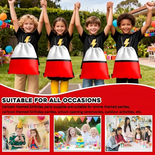 Cartoon Party Favor Set - 12 Drawstring Bags, Notebooks & Gifts