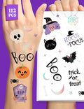 Halloween Temporary Tattoos for Kids - 112 PCS Designs
