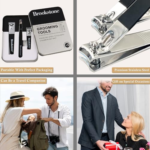 Premium Stainless Steel Nail Clippers Set with Non-Slip Grip