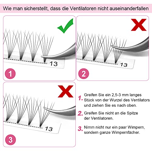 6D Premade Volume Eyelash Extensions | C Curl 0.10 | 9-20mm