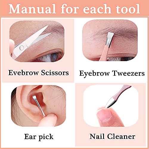 7-Piece Stainless Steel Manicure Set with Travel Case - Rose Gold
